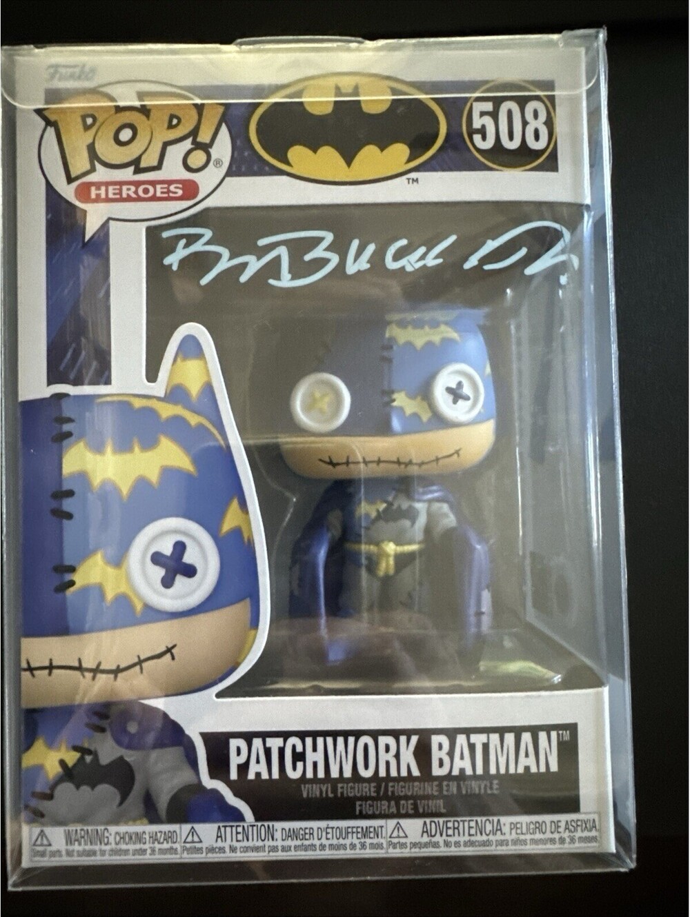 Funko Pop - Patchwork Batman 508 - Auto By Brian Buccellato Writer/Artist - Cert